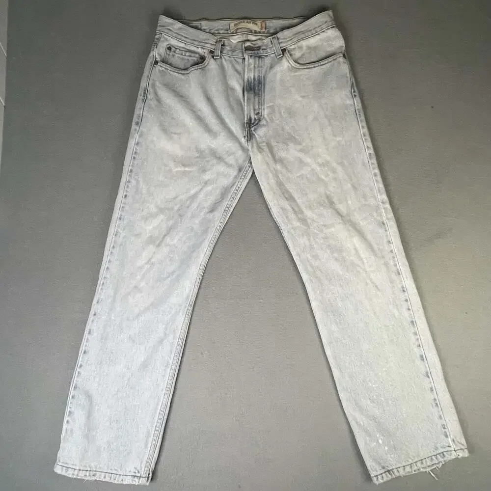 90s Levi's 505 Regular Fit Straight Leg Light Wash Denim Jeans Size mens W34 L30